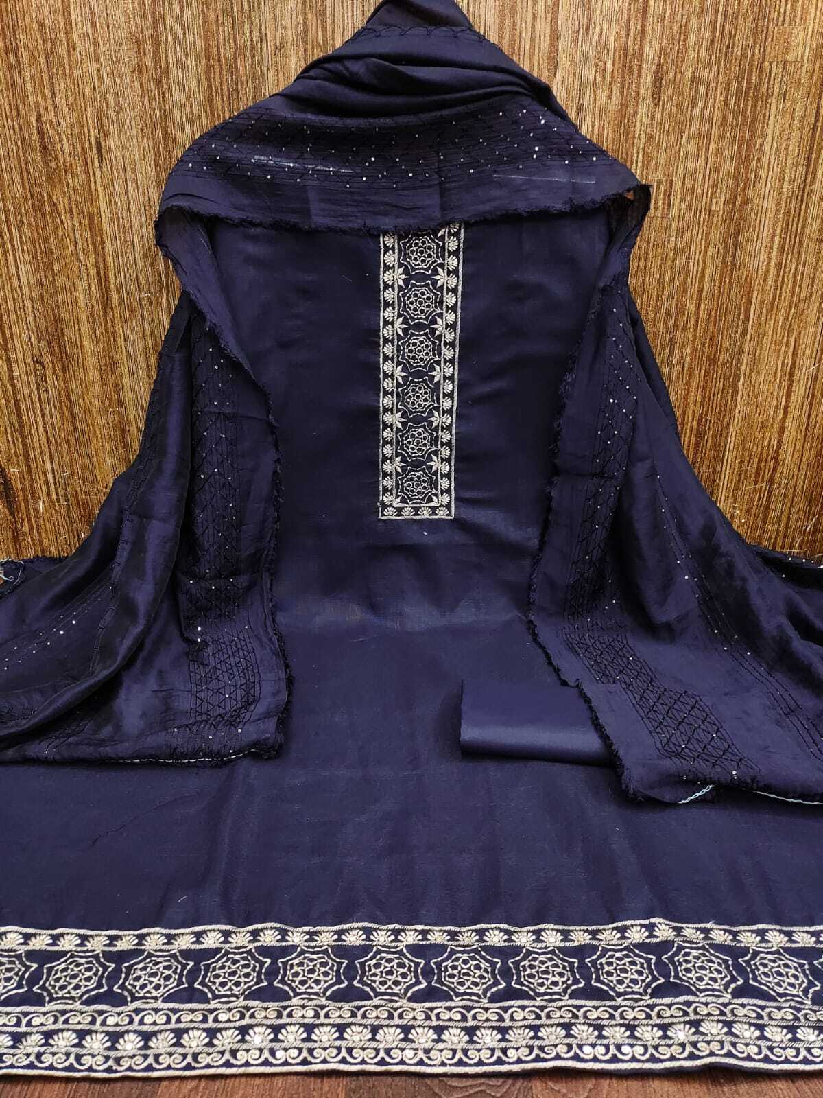 Seqwance Embrodory Dress Material - Bust Size: Free Size