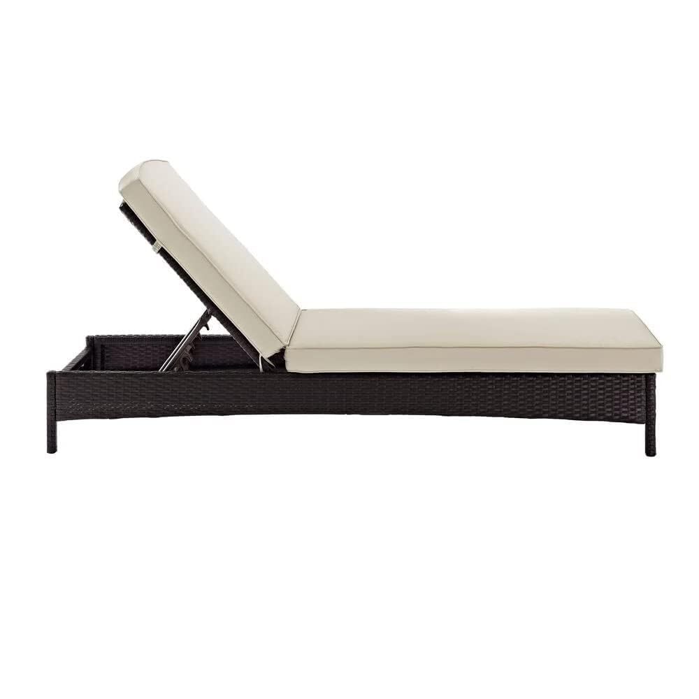 Cane Poolside Lounge - Premium Rattan & Heavy-duty Powder Coated Iron Frame, Adjustable Backboard With 4 Positions, Waterproof & Washable Removable Cushion