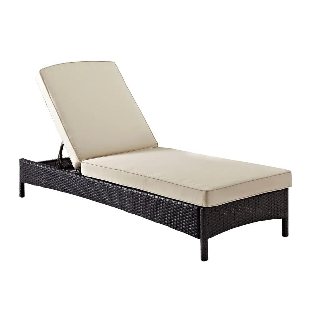 Cane Poolside Lounge - Premium Rattan & Heavy-duty Powder Coated Iron Frame, Adjustable Backboard With 4 Positions, Waterproof & Washable Removable Cushion