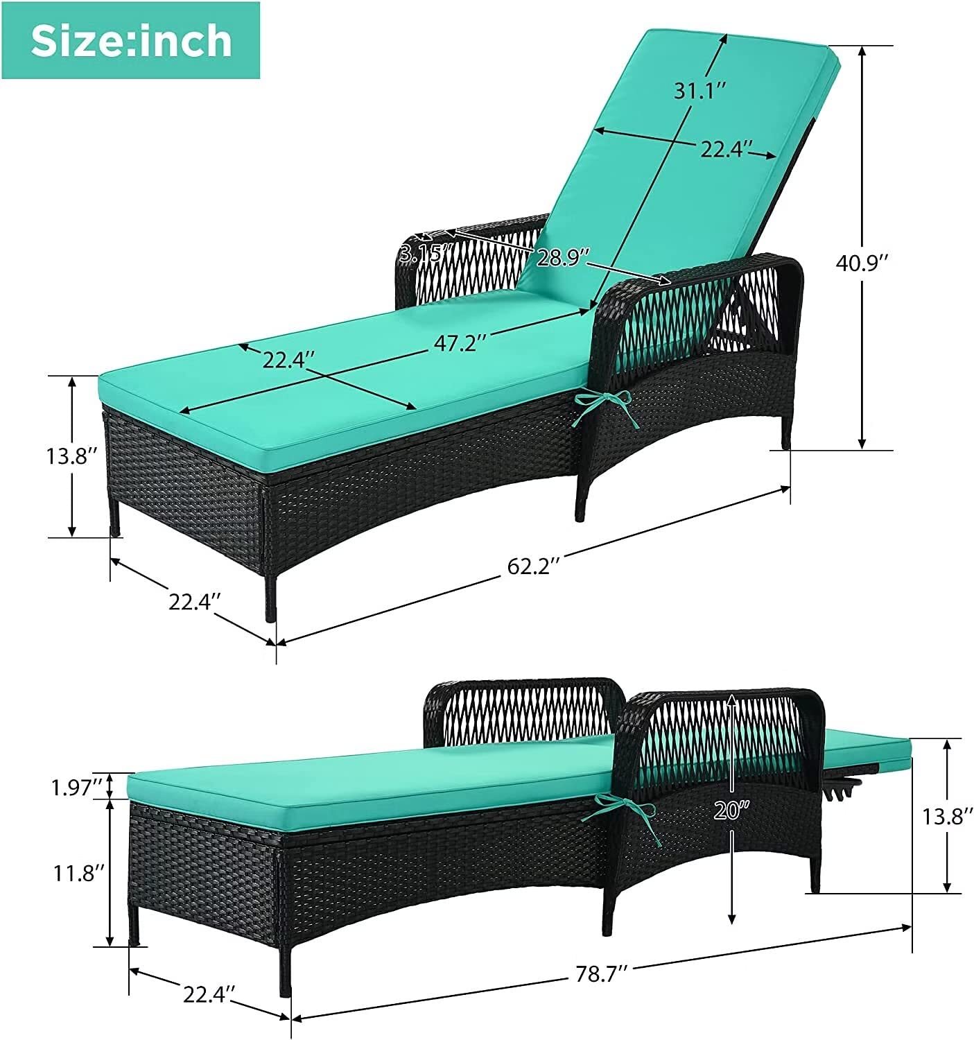 Beach Sun Lounge No Assembly Required