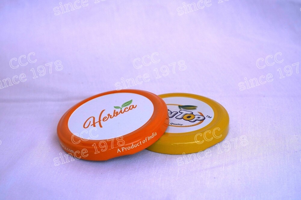 Printed 70mm Lug Caps - Tinplate Material, Diameter: 70mm, Color: Any Color | Twist Off Cap for Versatile Closure Solutions