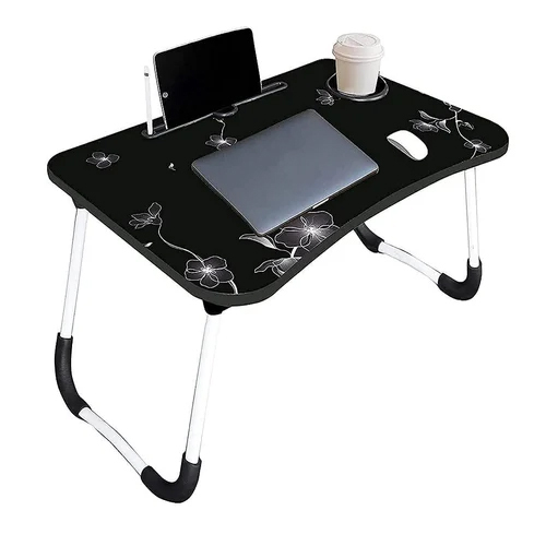 Black Flower Primium Quality Foldable Laptop Table Yes