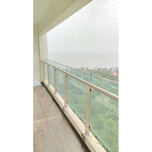 Industrial Bird Netting Service - Nylon Material, 1x1 cm Mesh Size, White Color | High Tensile Strength, UV Resistant, Custom Installation for Balconies