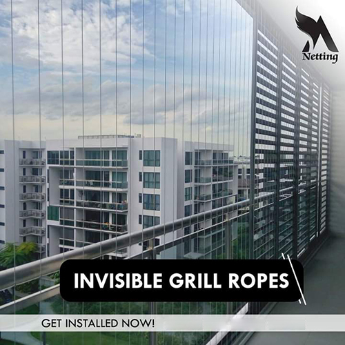 Invisible Ropes Grill - Stainless Steel, Custom Size , Durable Galvanized Finish, Handcrafted Security Solution