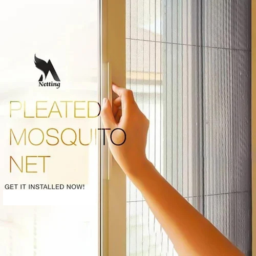 Pleated Mosquito Net Installation Service - Polyester Material, Full Size | Customized Mesh Size For Home And Outdoor Use