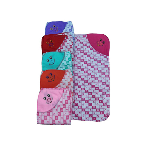 2 Ply ABCD Baby Hooded Blanket - Cotton, Customized Size, Various Colors | Cozy Warmth, Adorable Pattern, Snuggly Design for Infants & Babies