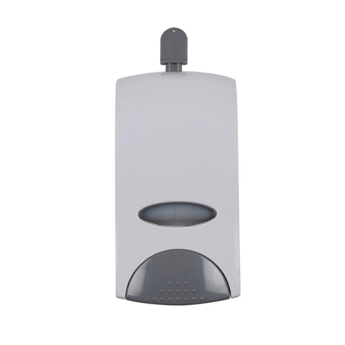 Soap Dispenser - PVC Plastic, Customized Size | Glossy Finish, Rectangular Design, Copper Accents, Classic White Color