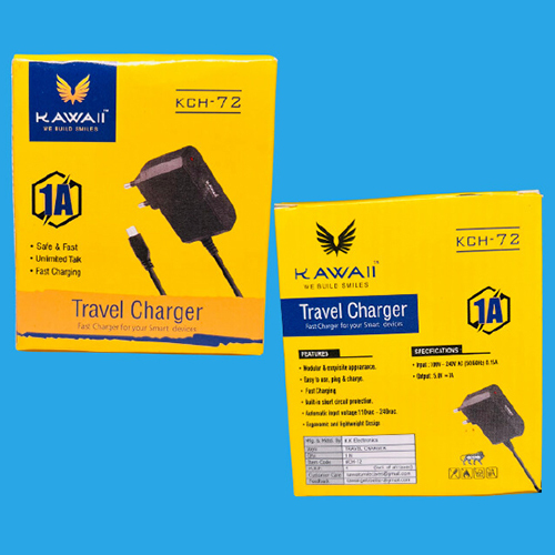 1A Travel Mobile Charger - Durable Plastic Design | Compatible with Android Devices, Available in Various Colors, Includes Warranty