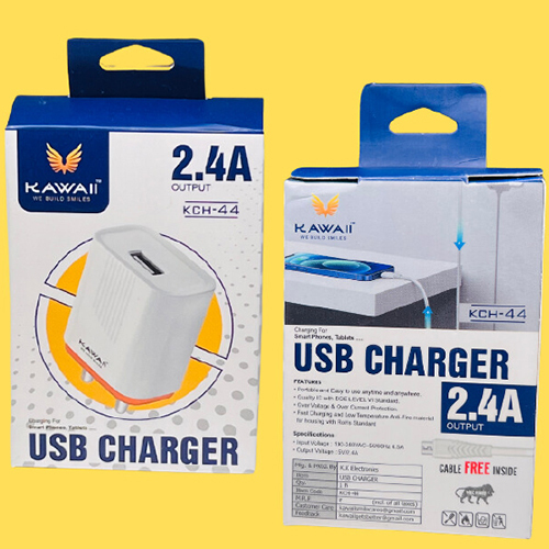 2.4A Mobile Charger - Plastic Body | Color Variants Available, Compatible with Android, Warranty Included