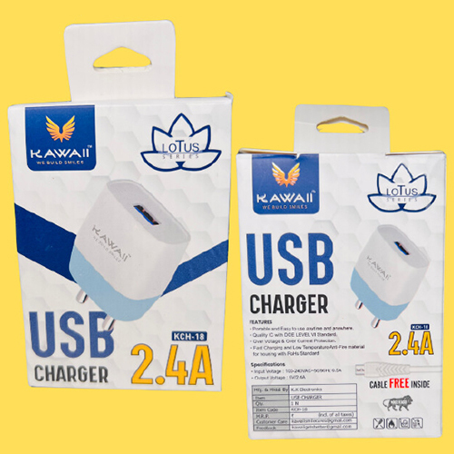 2.4A Mobile Fast Charger - Plastic Body, Color As Per Availability | Android Compatible with Warranty Included