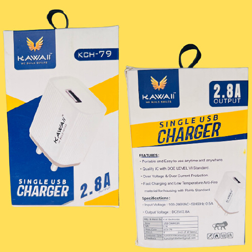 2.8A Mobile Charger - Plastic Body, Color As Per Availability | Android Compatible, Warranty Included