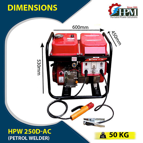 1.2 Kva Ac Output Petrol Welding Generator 200 Amps Model Hpw-250d-ac