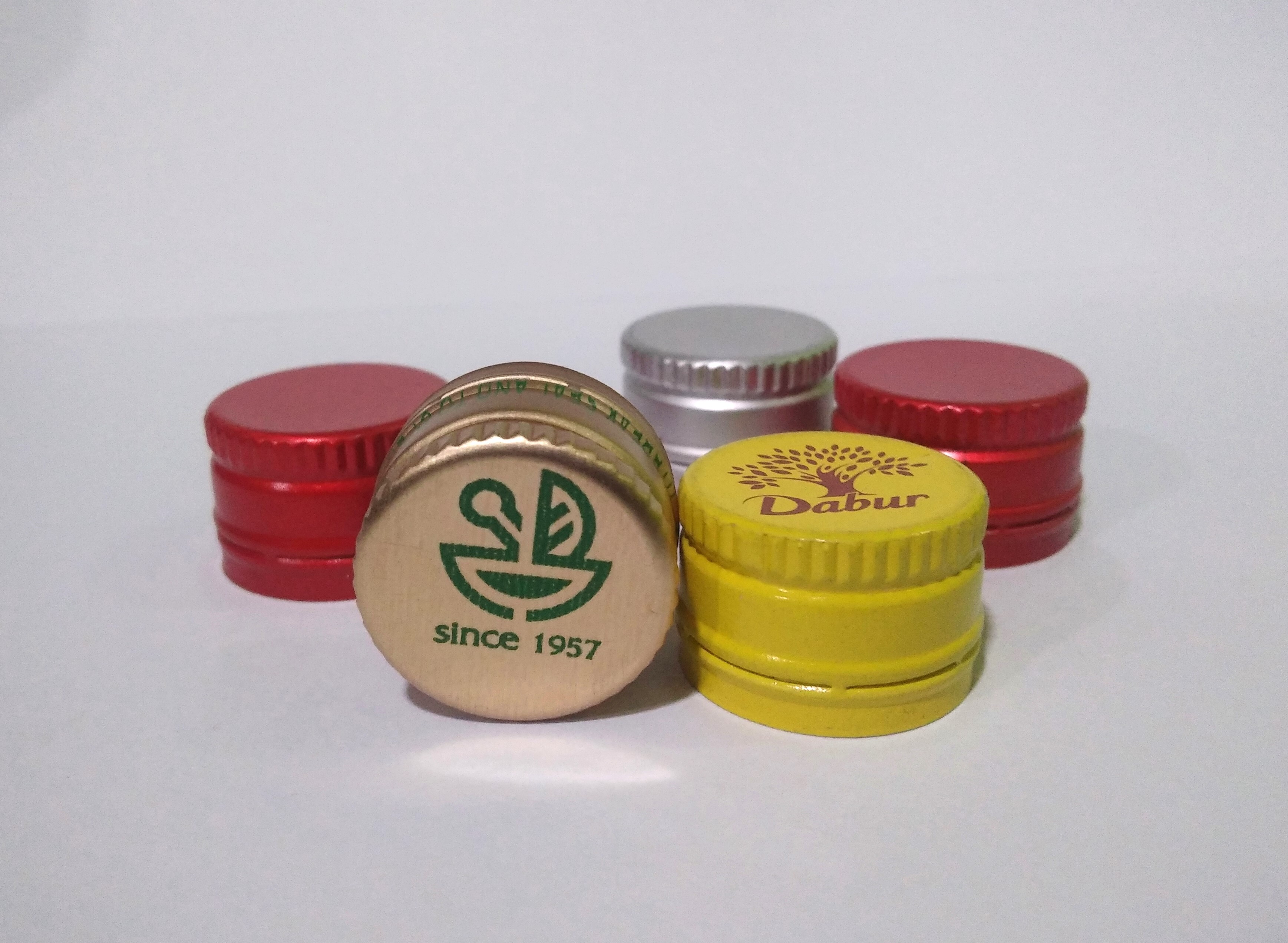 Aluminum Printed Ropp Caps - 22mm To 46mm Sizes | Custom Colors, Ideal For Beverage Sealing