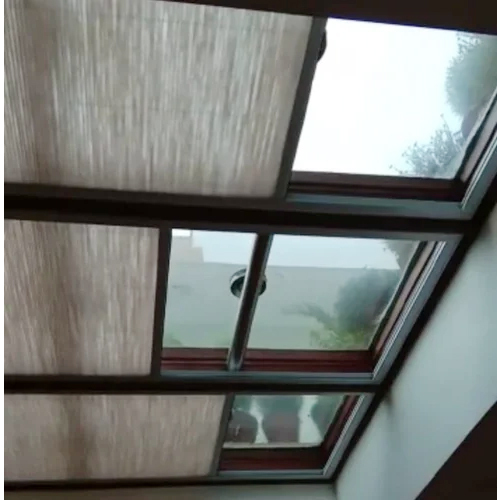 Motorized Skylight Blinds - High-Quality Polyester, Brown | Eco-Friendly, Anti-UV, Heat-Insulation, Insulated, Easily Assembled, Anti-Bacteria, Radiation-Resistant, Stylish Design for Home, Office, Hospital