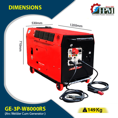 Silent Petrol Welding Generator 3 Phase 200 Amps 6 Kw Model Ge-3p-w8000rs Recoil And Self Start