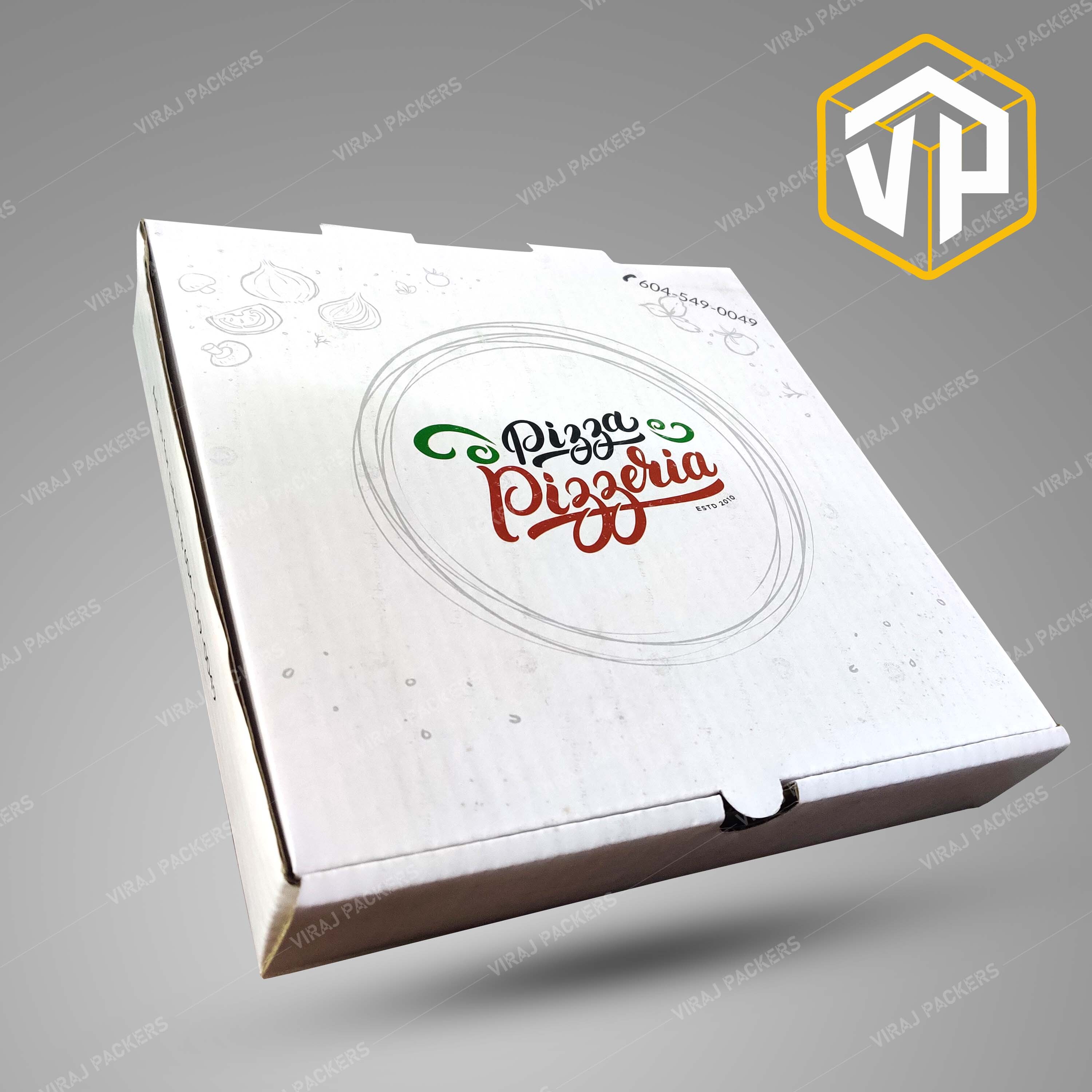 White 10 Inch Pizza Boxes Customized