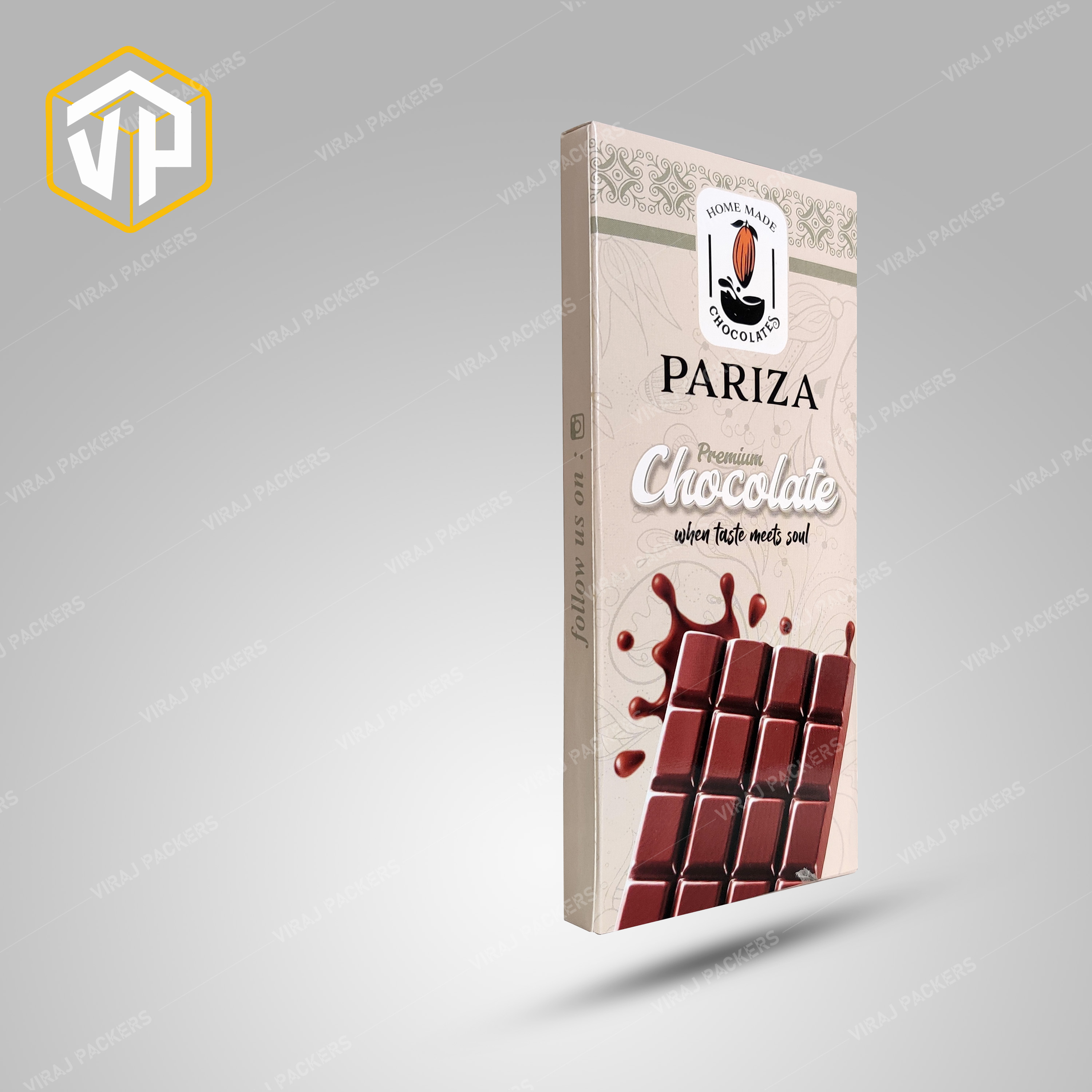 Customized Chocolate Bar Packaging Boxes - Cardboard 8x8x8 Inch Various Colors Available | Ideal For Food Packaging Rectangular Shape