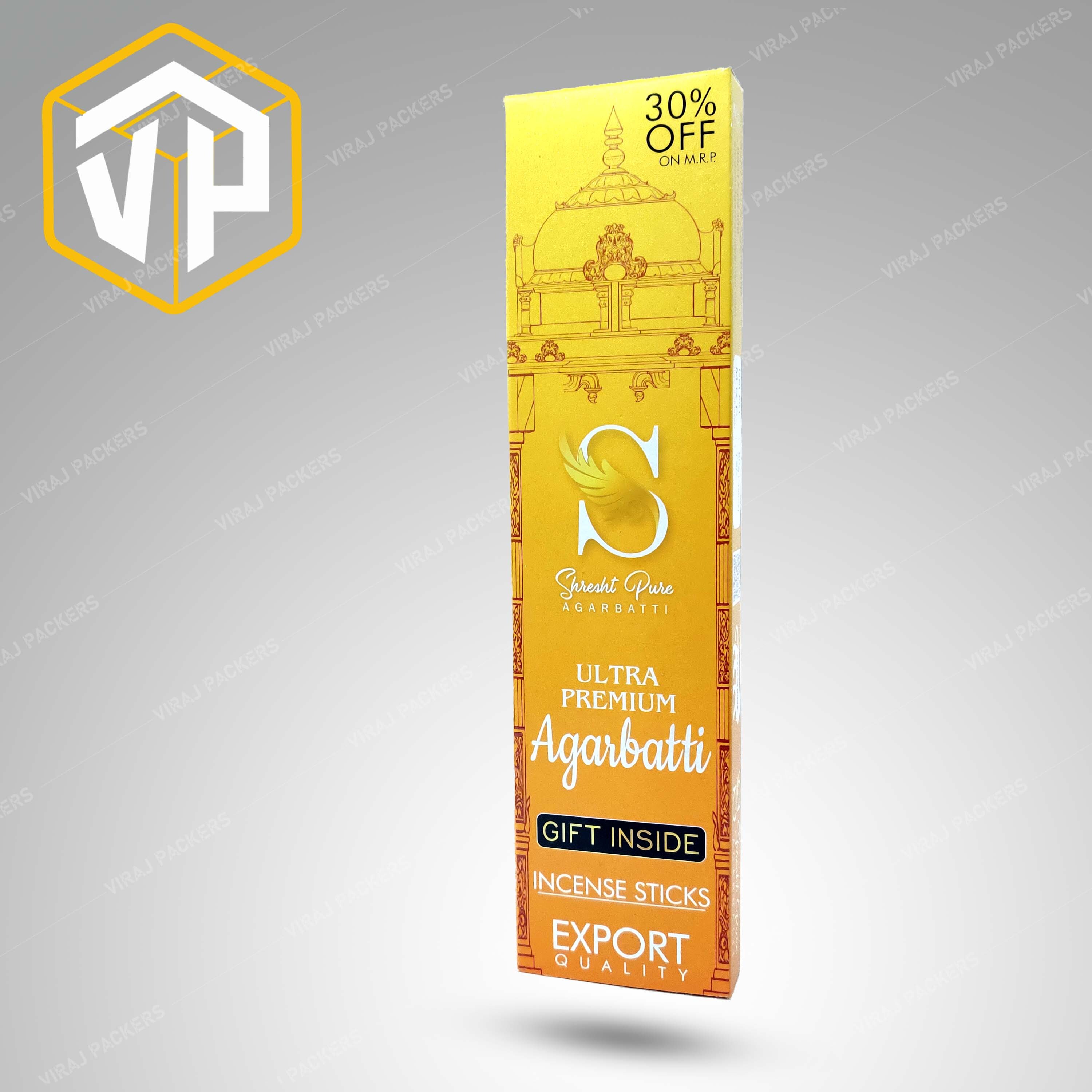 Premium Incense Stick Packaging Boxes - Unbleached Kraft Paperboard, 10x1.75x0.5 Inch , Litho-laminated Coating, Custom Color Options, Designed For Household Use