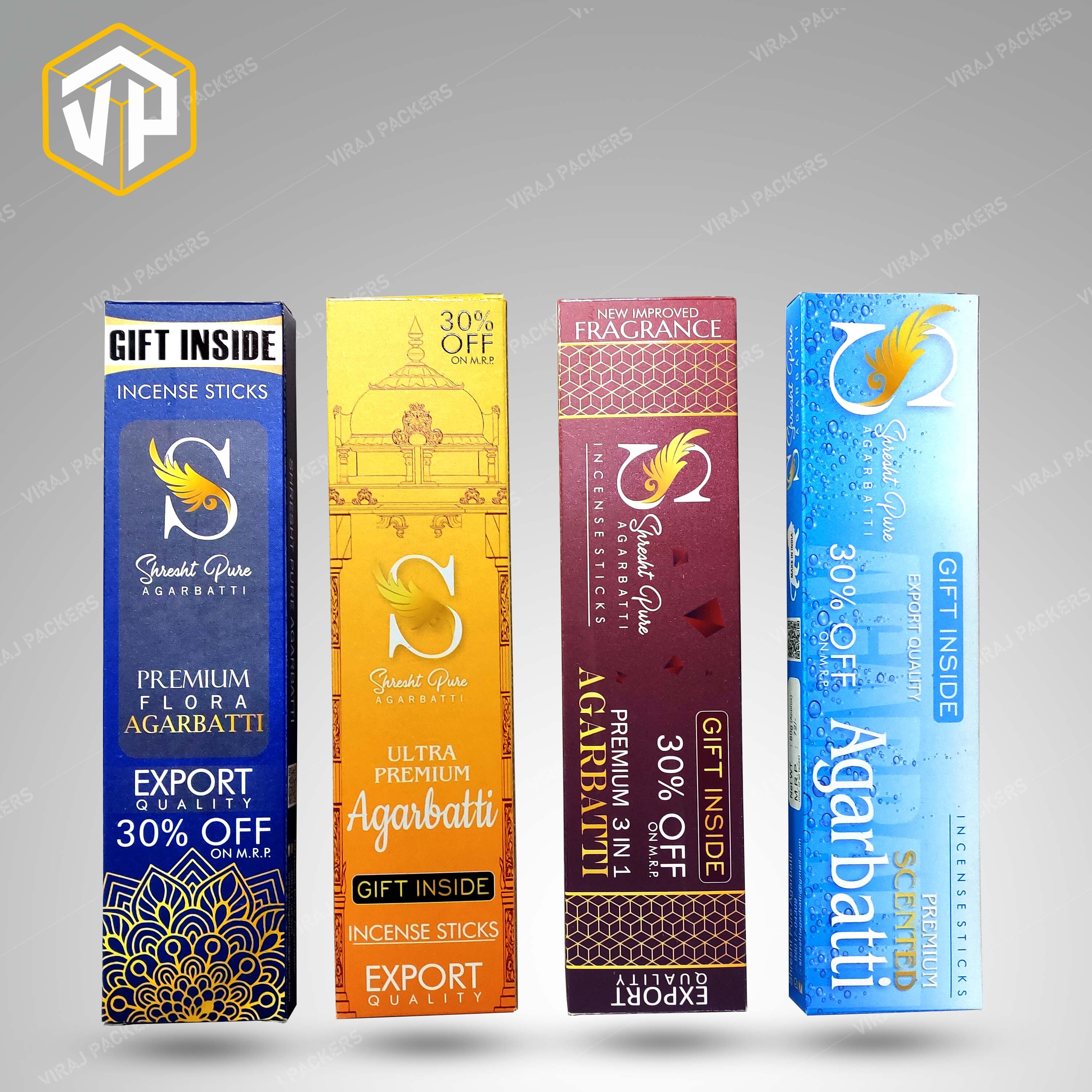 Premium Incense Stick Packaging Boxes - Unbleached Kraft Paperboard, 10x1.75x0.5 Inch , Litho-laminated Coating, Custom Color Options, Designed For Household Use