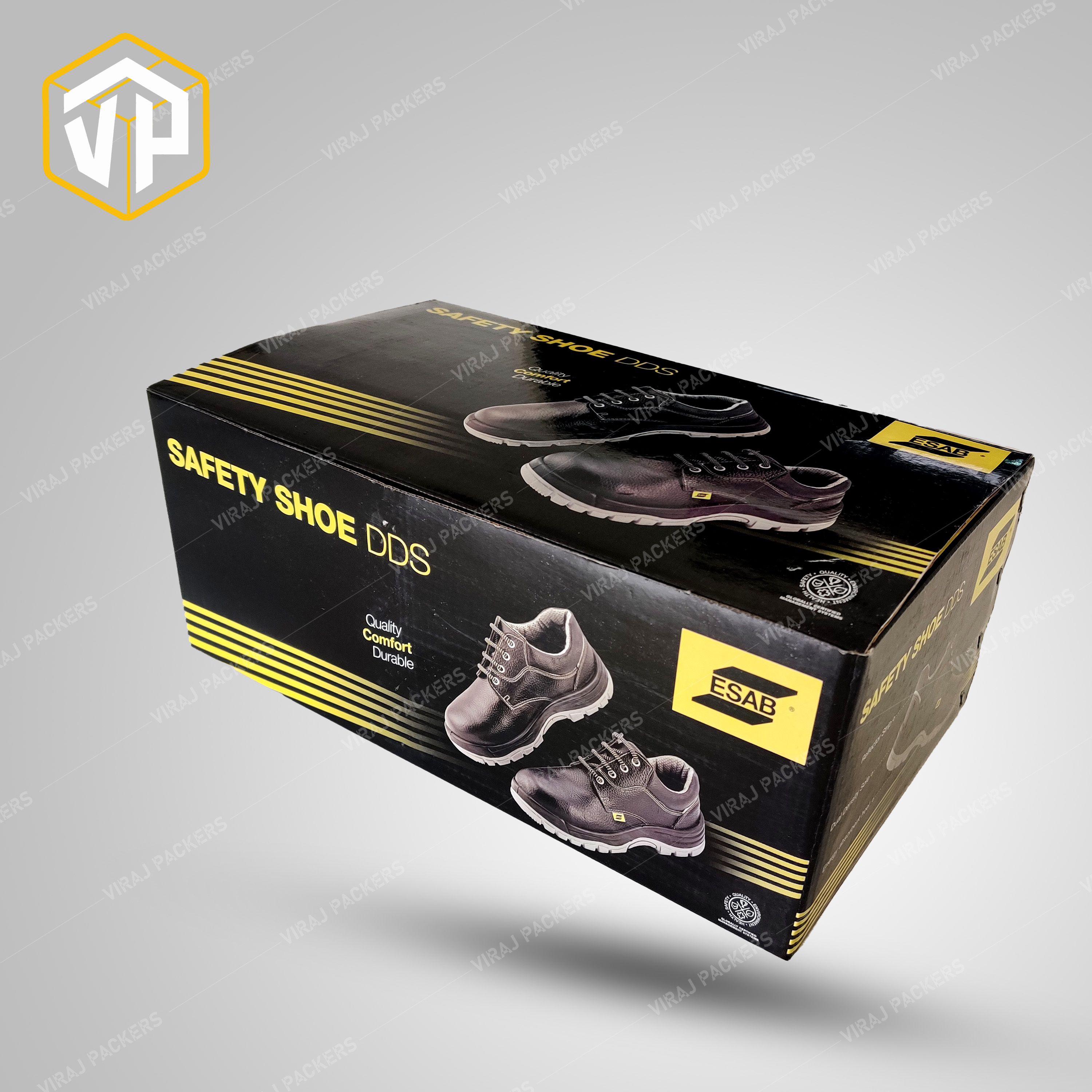 Safety Shoes Packaging Boxes - Paper, Customized Size, Glossy Lamination , Uv Offset Printing, Rectangular Shape For Safe And Secure Packing