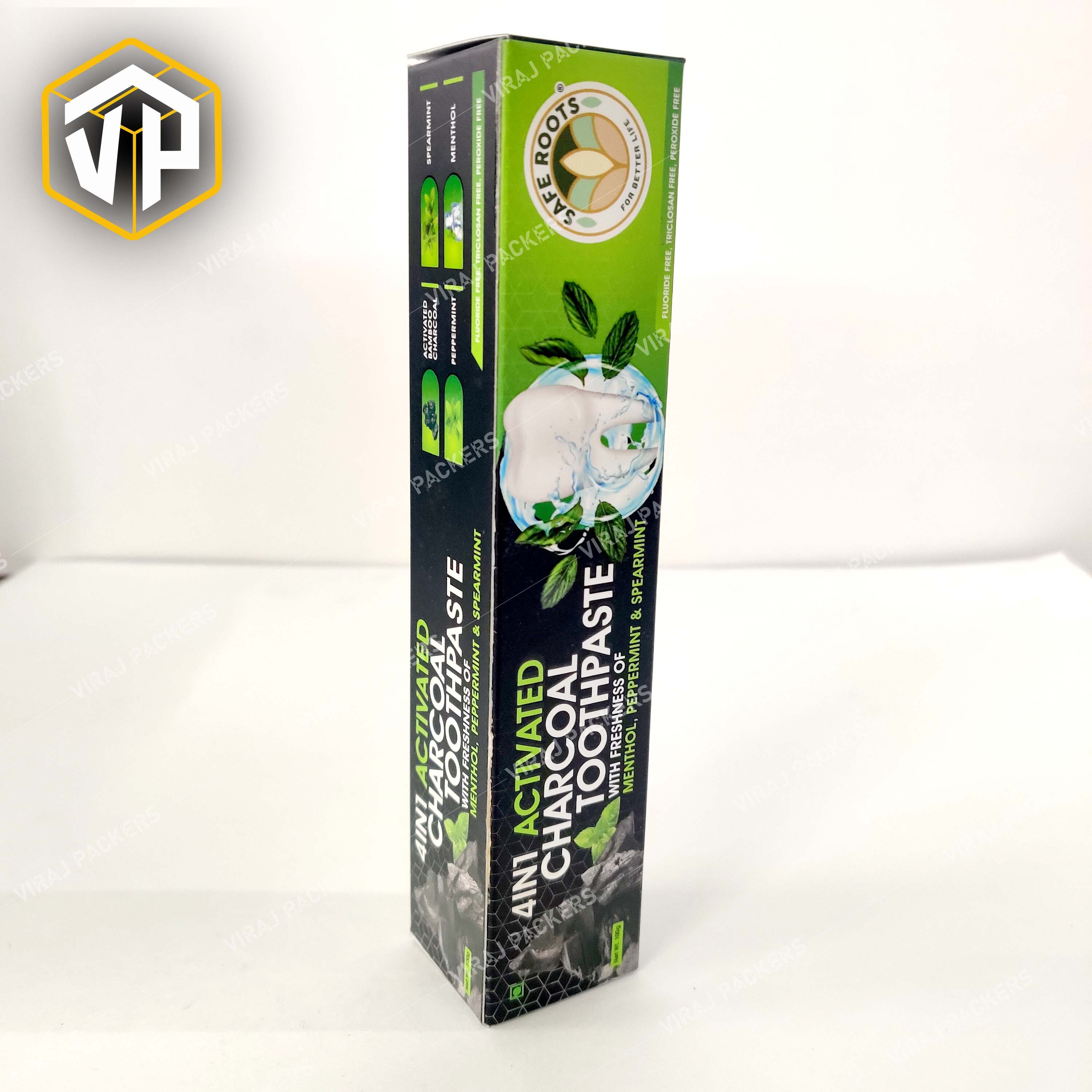 Toothpaste Mono Carton Packaging Box - Recycled Paperboard, Customized Size, Rectangular Shape, Different Colors Available