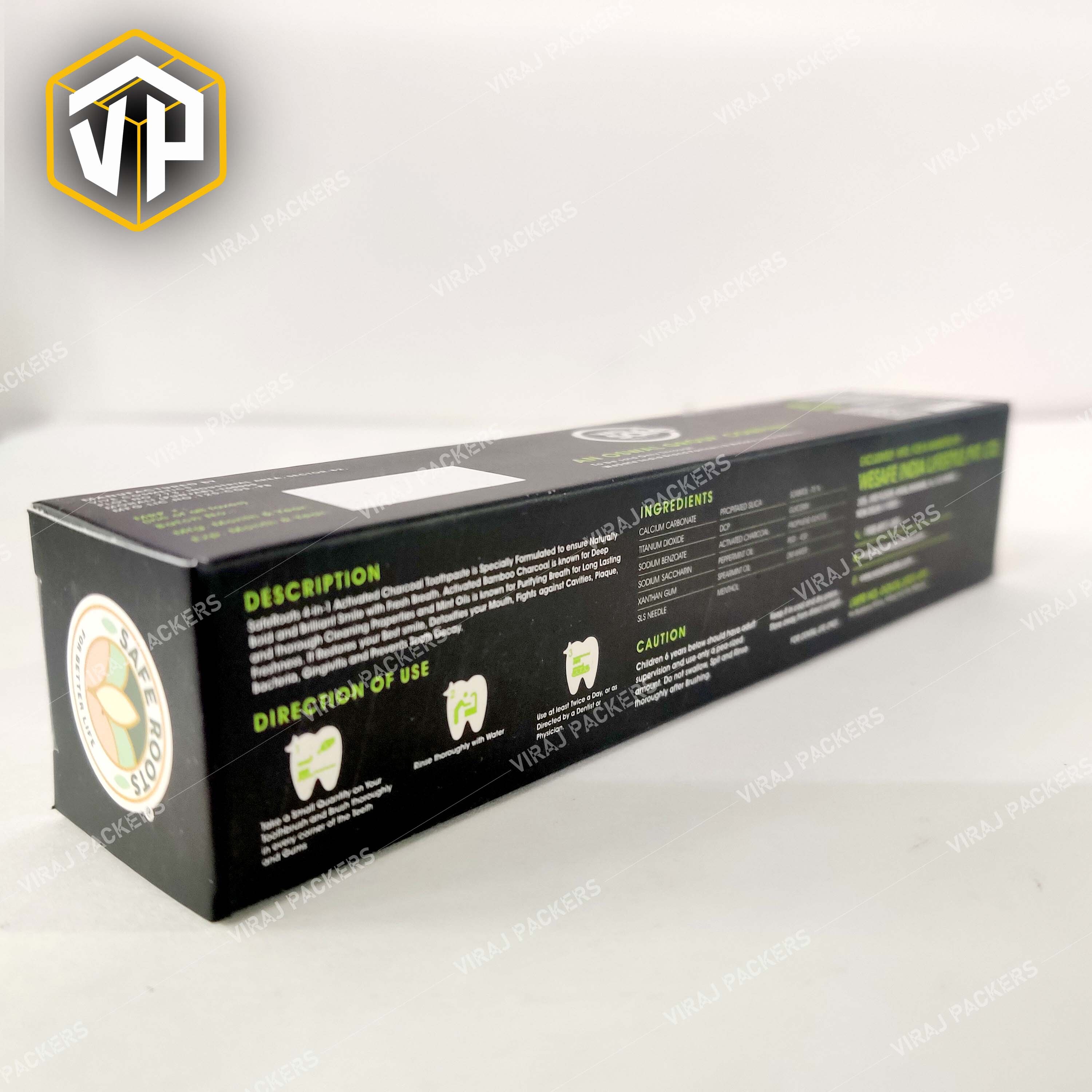 Toothpaste Mono Carton Packaging Box - Recycled Paperboard, Customized Size, Rectangular Shape, Different Colors Available