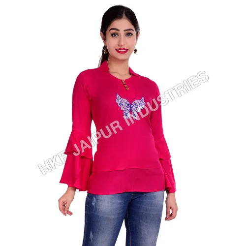 Plain Ladies Casual Rayon Top