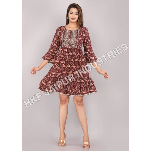 Multicolor Ladies Printed Cotton Top