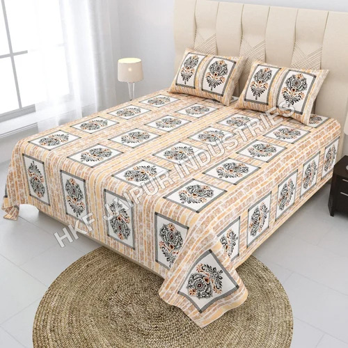 फ्लोरल प्रिंट कॉटन डबल बेड बेडशीट्स