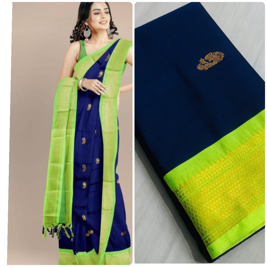 Paithani Saree Cotton Silk - Lightweight, Woven Pattern Design | Soft, Lustrous Fabric Perfect For Daily Wear, Available In Multiple Colors