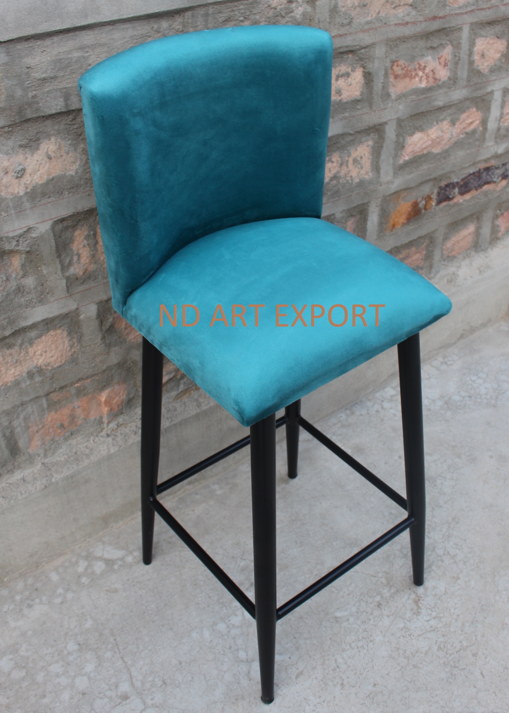 Bar Stool Chair For Bar Furniture With Ms Iron Base And Fabric Seat Nd Art Export Jodhpur Furniture - Artwork: Handmade