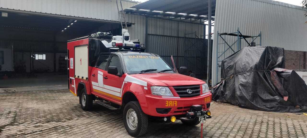 Red Mini Hazmat Van On Tata Yodha Chassis