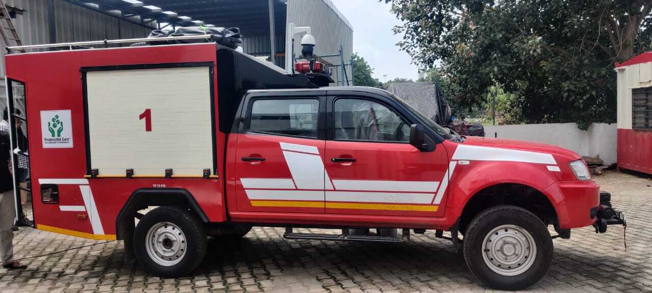 Red Mini Hazmat Van On Tata Yodha Chassis