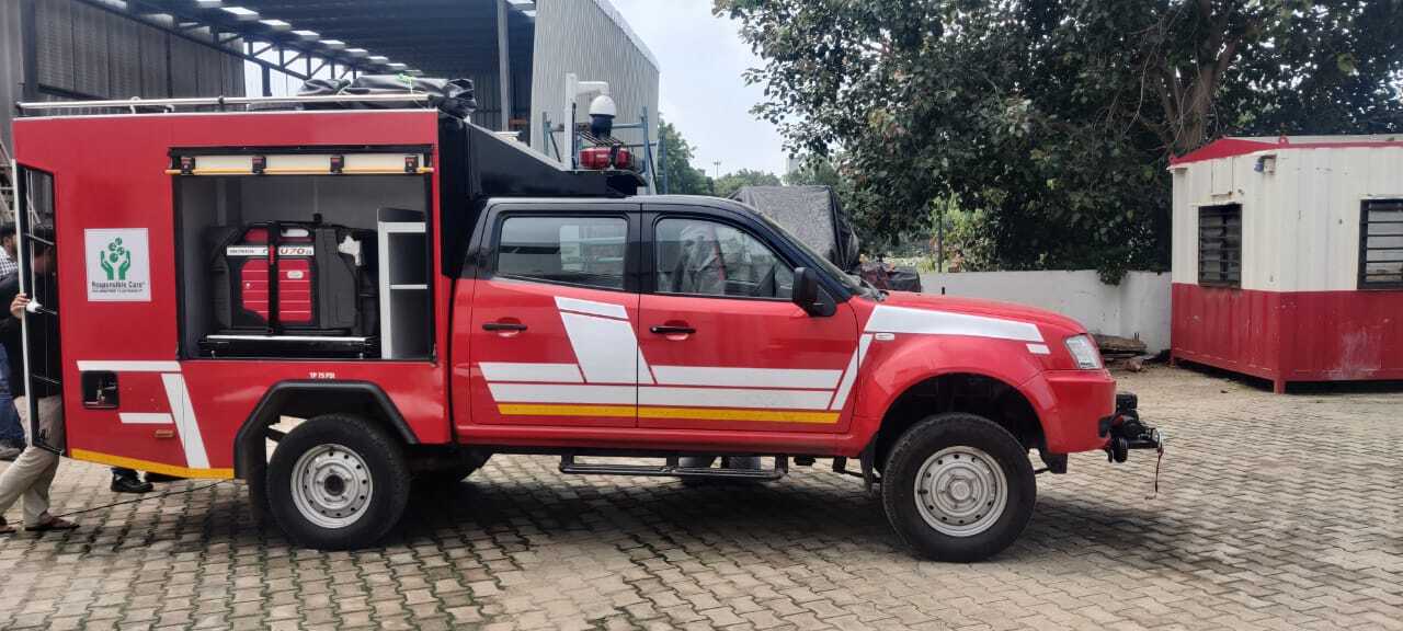 Red Mini Hazmat Van On Tata Yodha Chassis
