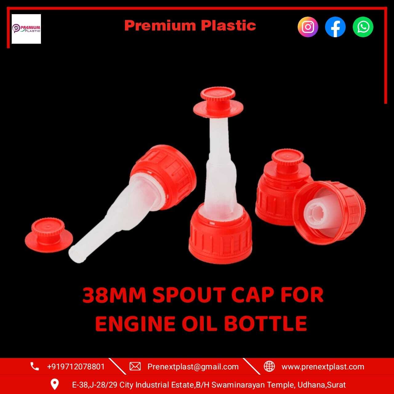 Spout Cap For Lubricant Oil Bottle - Hdpe Material