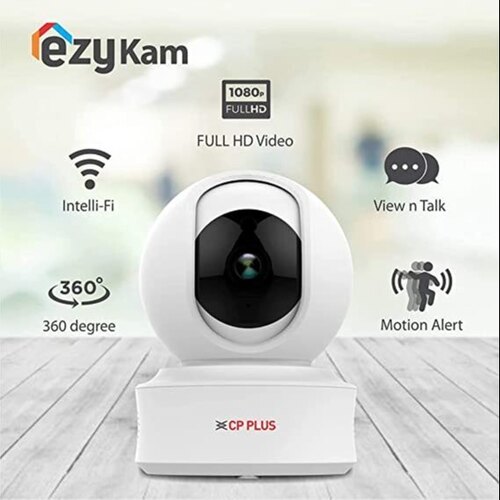Cp Plus Wi-fi Camera - 1/3" 3mp Cmos Sensor, 3.6mm Lens, H.265 Compression, Ir Distance 15 Mtr, 15fps, Alexa Compatible, White, 88x88x107mm