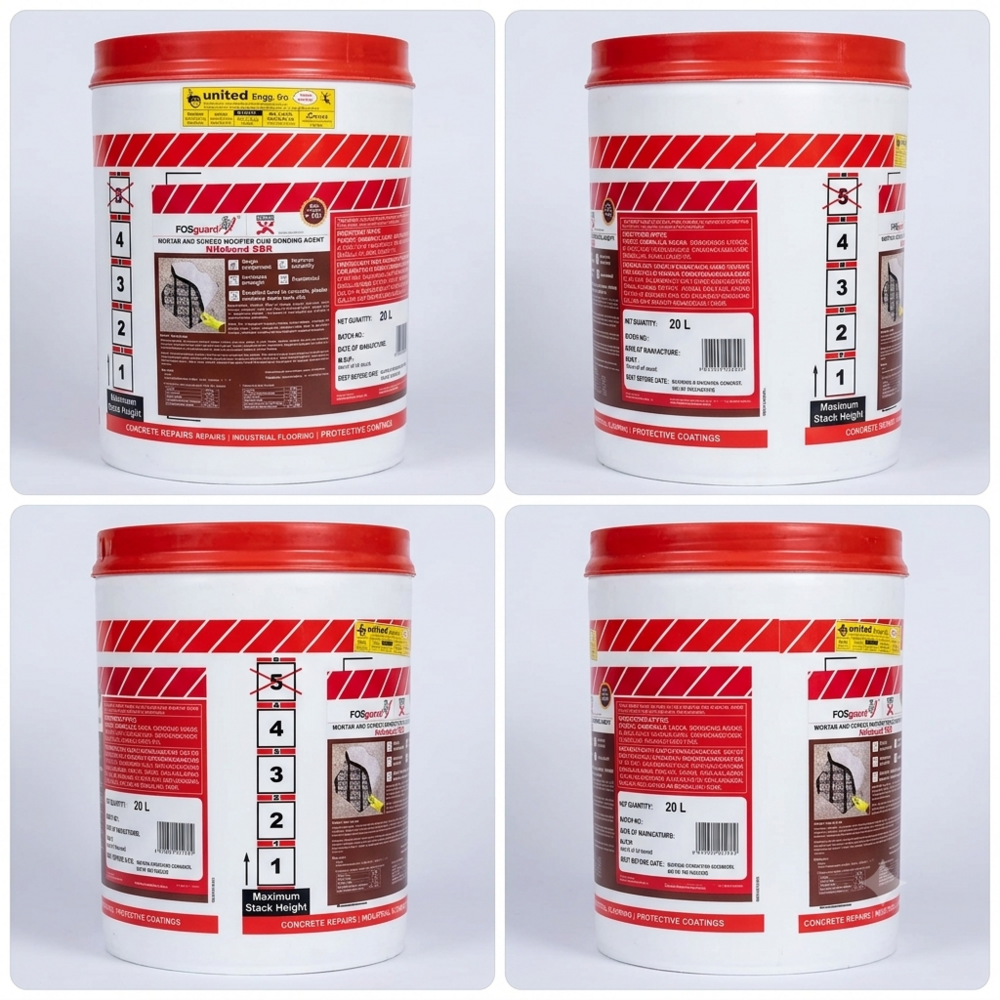 Fosroc Nitobond SBR Bonding Chemicals - Liquid, 5 Liter Bucket | Transparent, Strong Adhesion for Concrete Surfaces, Chemical Resistance to Acids