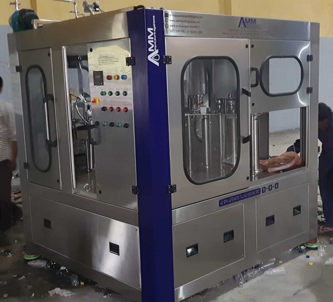 Water Bottling Machine - Stainless Steel, 40 Bpm Capacity | Automatic Type, Plc Touch Screen Control Panel, Fills Water