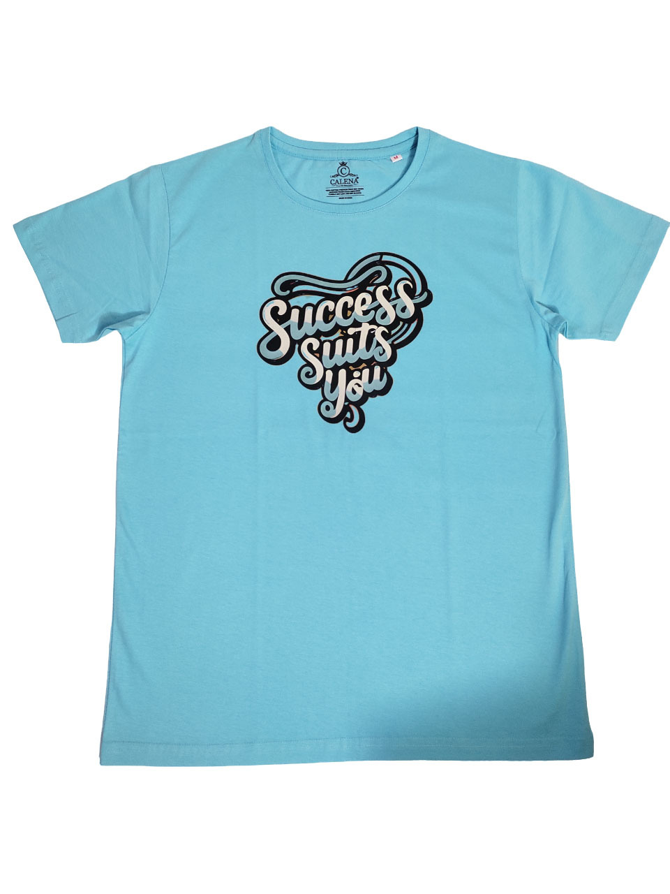 Round Neck T-shirt - 100% Compact Cotton 180 Gsm Sky Blue | Short Sleeves Dtf Printed For Women