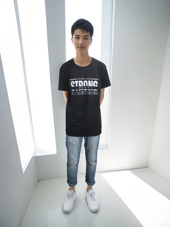 Men T Shirt - 100% Compact Cotton, S-xxl Sizes, Black | Round Neck, Short Sleeves, Printed Pattern, Bio Washed Finish, Dtf Printing