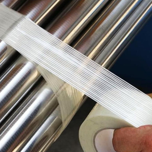 Mono Filament Tape - Polyester Material, Self Adhesive Quality, White Color | Carton Sealing With Single Side Rubber Adhesive, 1 Year Shelf Life