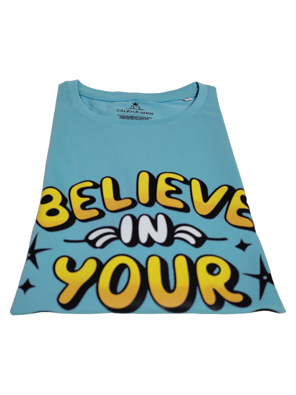 Unisex T-shirt For Men And Women - 100% Compact Cotton 180 Gsm Sky Blue Printed Short Sleeves O-neck Available In Sizes S L Xl Xxl
