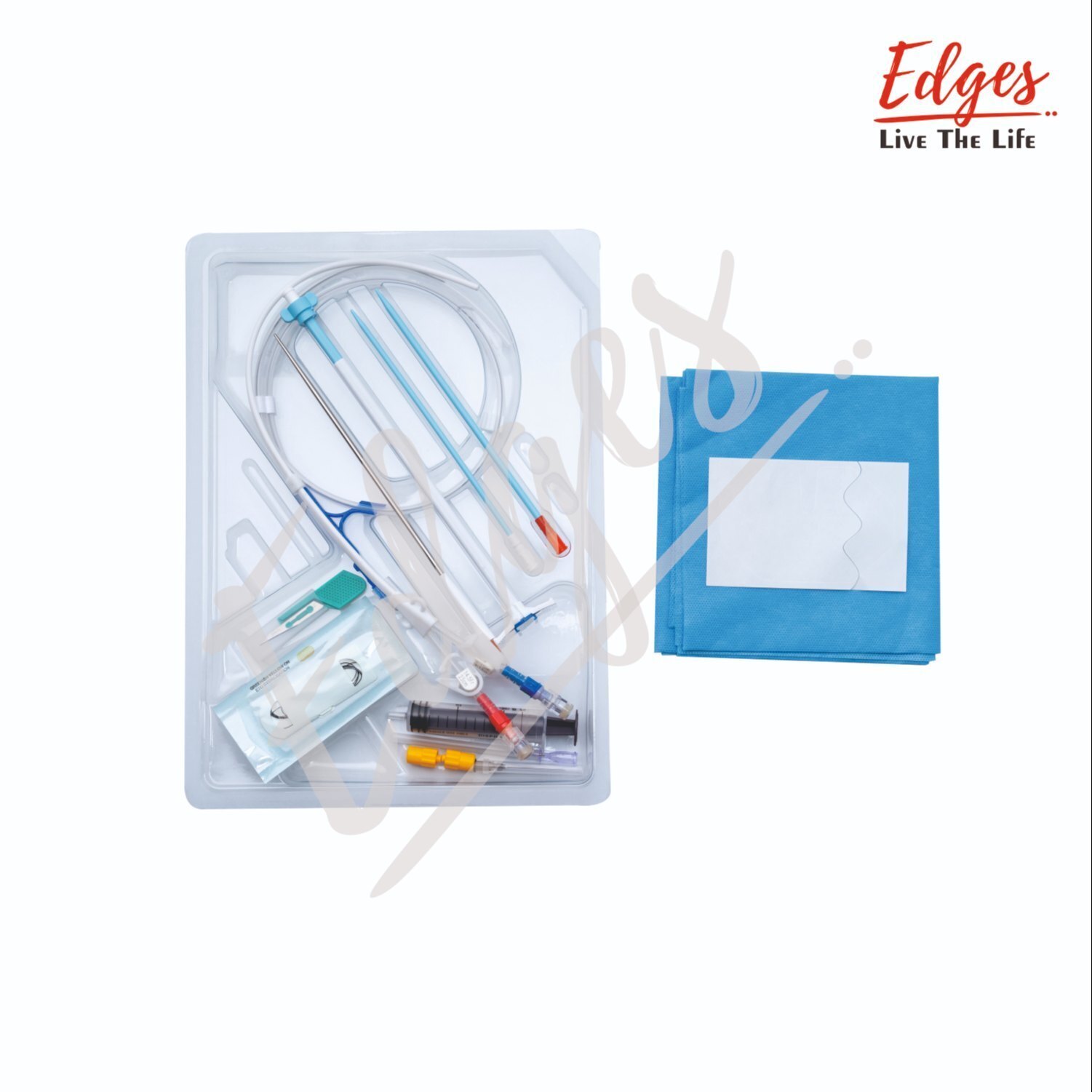 White Double Lumen Markplus Lt Permaflow Permnent Catheter Kit
