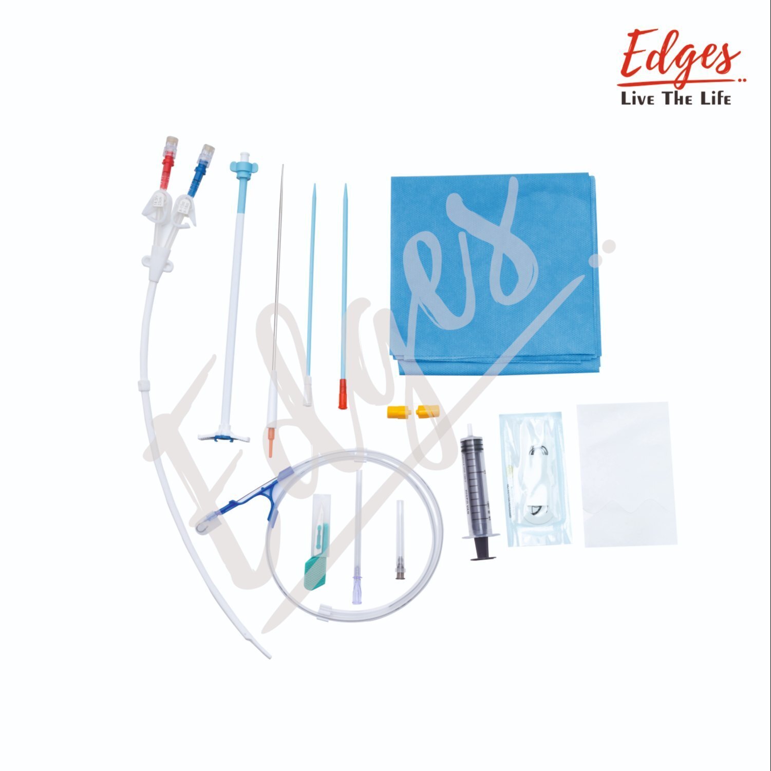 White Double Lumen Markplus Lt Permaflow Permnent Catheter Kit