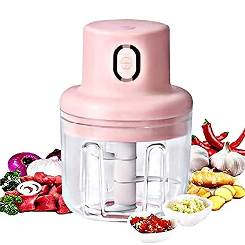 Portable Electric Mini Food Chopper - High-Quality Plastic, Customized Size, Available in Various Colors | Manual Power Supply, Perfect for Commercial Use