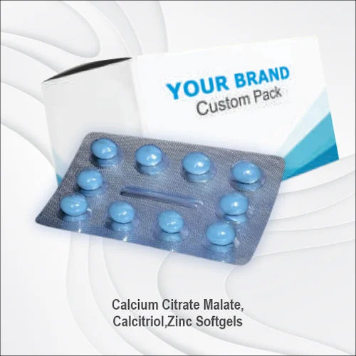 Third Party Manufacturing Of Calcium Citrate Malate Calcitriol Zinc It K2-7 Capsules General Medicines