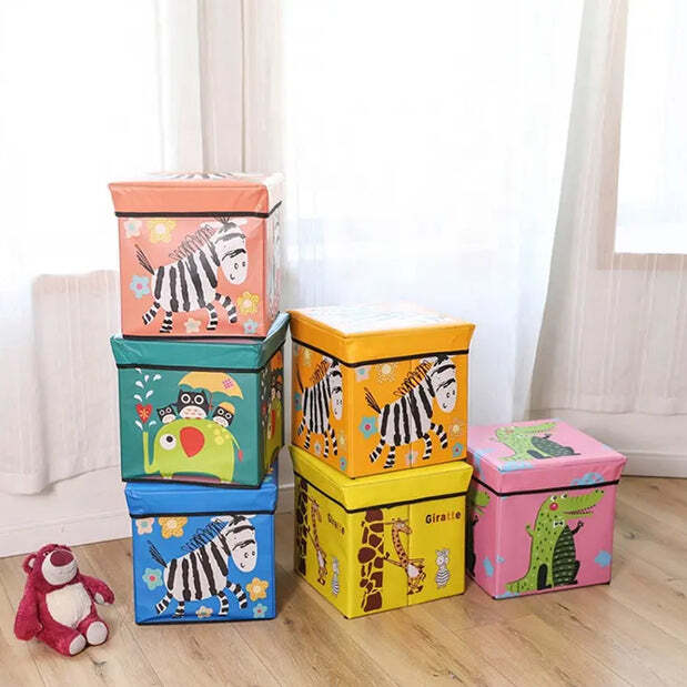 Living Room Cube Shape Sitting Stool With Storage Box (4986)