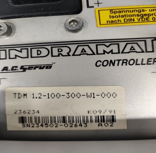 Indramat Tdm1.2-100-300-w1-000 Servo Drive - 100w Output Power, 300v Voltage Rating | Precision Control, Robust Performance, Reliable Operation