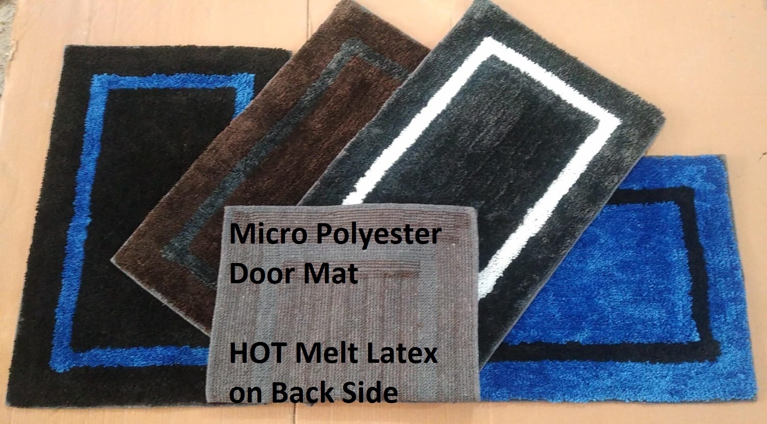 Micro Squared Door Mats - Micro Polyester, 16x24 Inches, Multi-coloured, Soft Micro Yarn | Anti-slip, Washable, Customizable Designs And Sizes