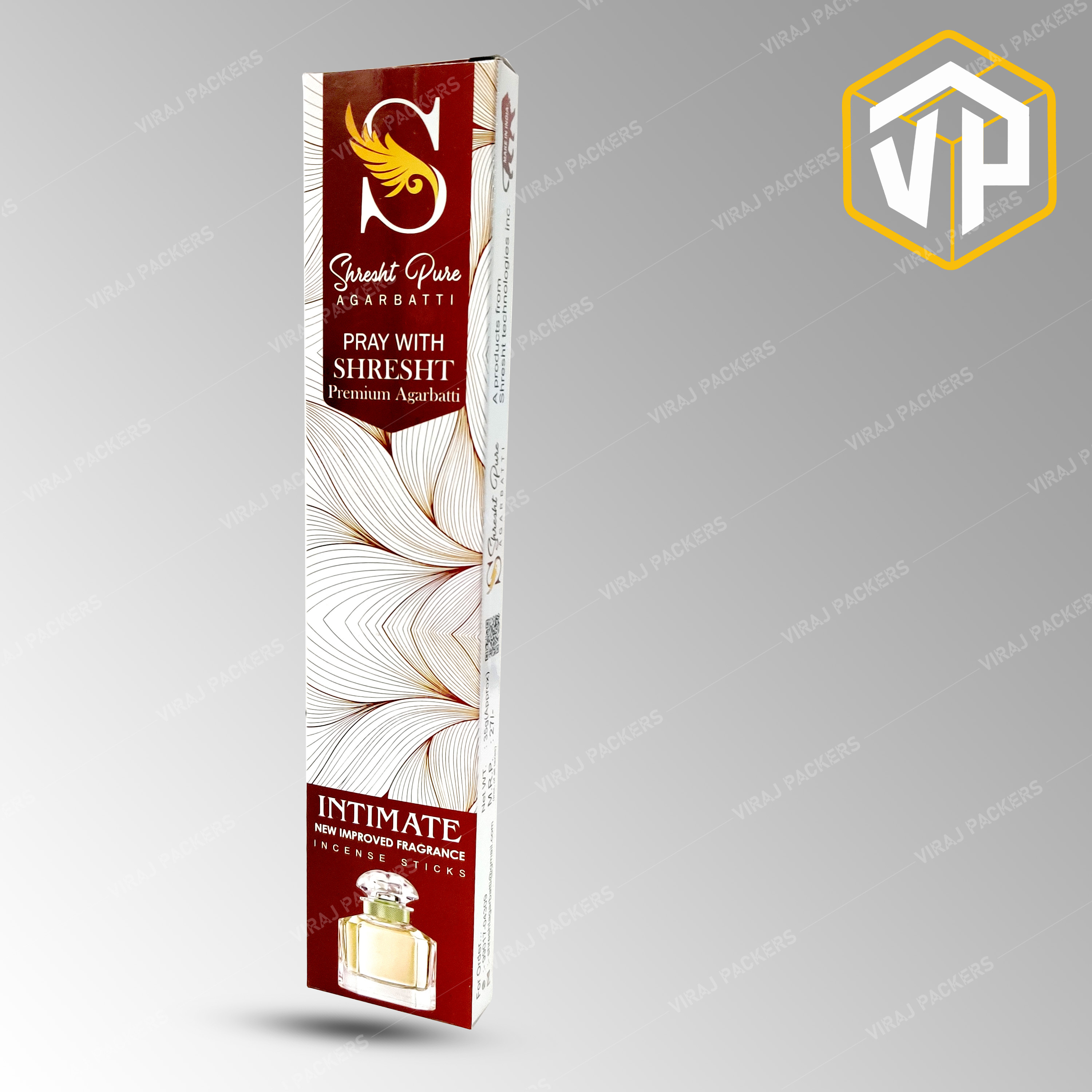 Customized Incense Stick Boxes - Unbleached Kraft Paperboard, Customized Size, Various Colors Available, Rectangular Shape, Pvc Coating